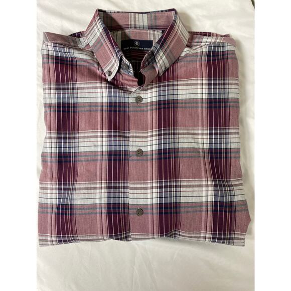 Hart Schaffner Marx Men's Size L plaid (Red/Black/Gray) button down shirt - Picture 8 of 8
